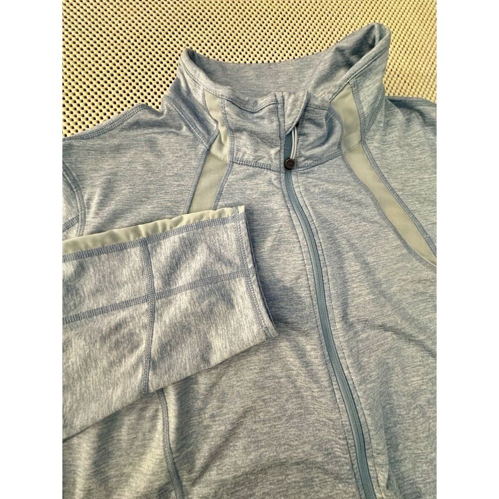Avenue Track Athletic Jacket Women Size 26/28 Baby Blue Full‎ Zip Jersey Knit